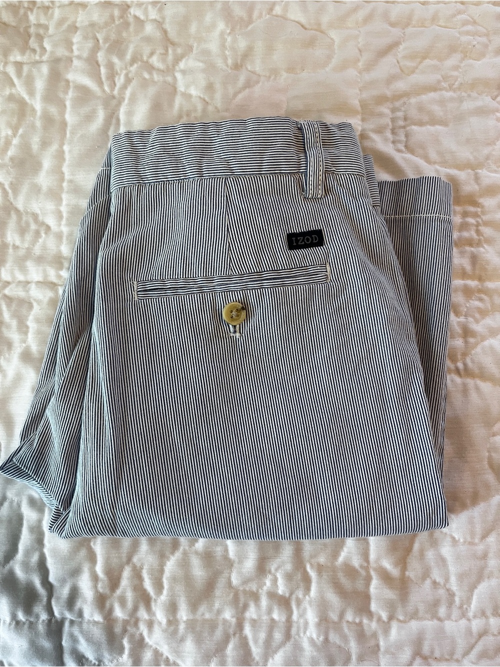 IZOD Men's Blue seersucker Cotton Pants